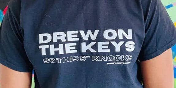 Drew on the Keys T Shirt 