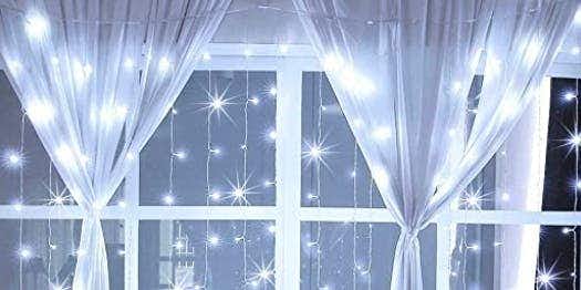 White LED Curtain String Lights