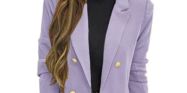 Solid Color Casual Long Sleeve Lapel Button Blazer Jacket