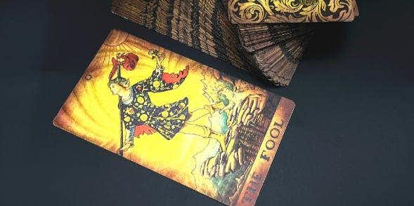 Vintage 'Gold Fire' Tarot Cards Plastic with Carrying Case | Rider-Waite-Smith Deck