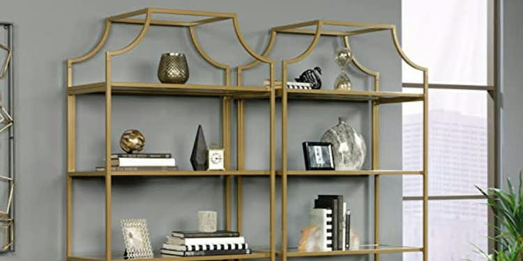 Gold Glass Bookshelf