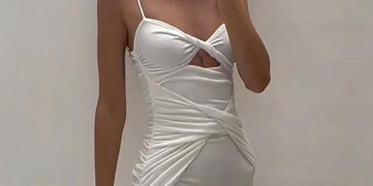 White Rouch Dress