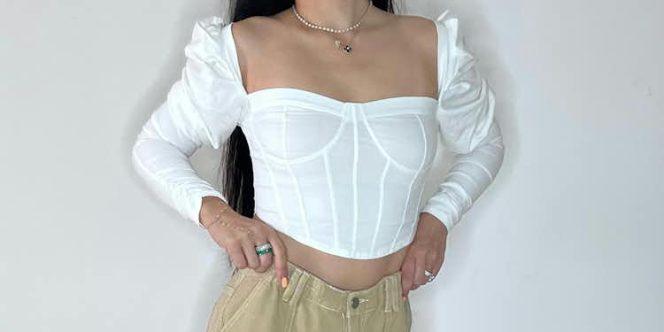 Puff Sleeve Bustier Top