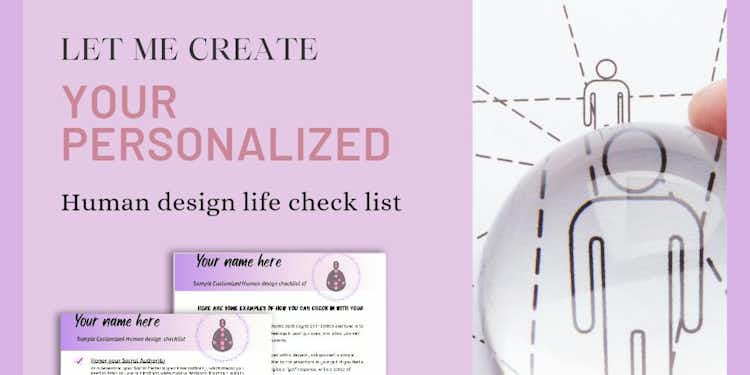 Personalized  Human Design Self Care Checklist