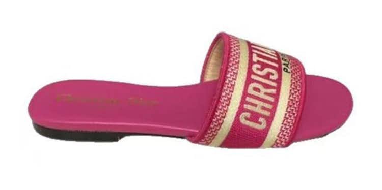 Hot pink D!or slide sandals 