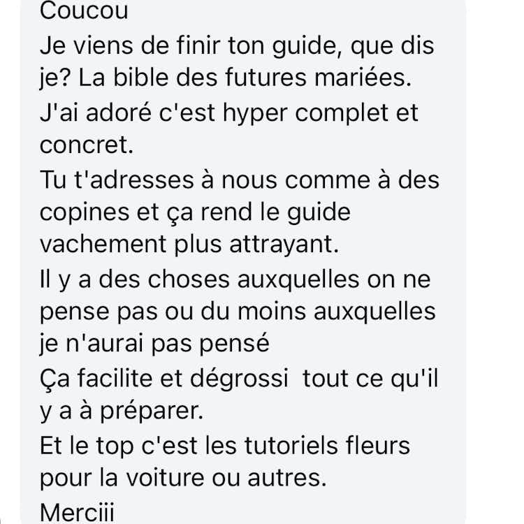 Ce que pensent mes Brides du guide mariage