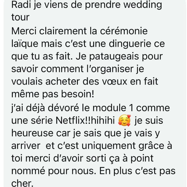 Ce que mes brides pensent de WEDDING TOUR