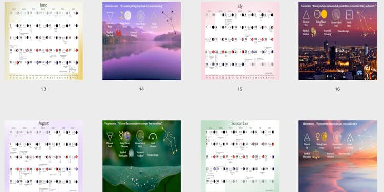 Sample Calendar -June-September