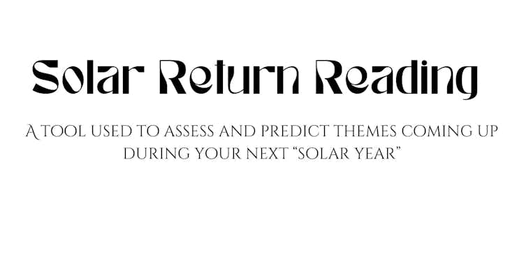Solar Return or Annual Profection Reading