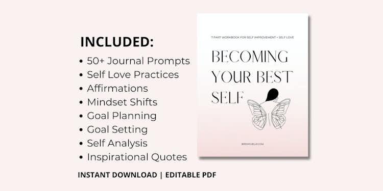 Becoming Your Best Self PDF Digital Workbook Journal 