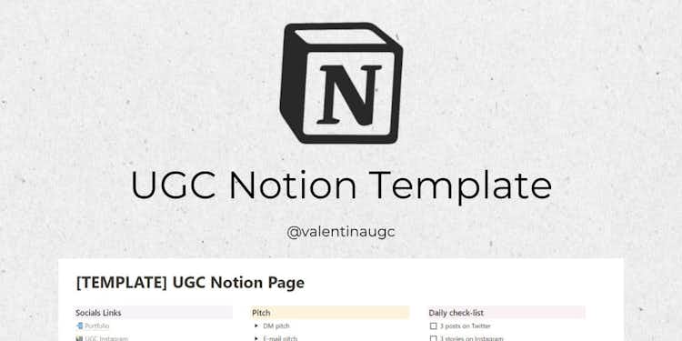 UGC Notion Template + Bonus