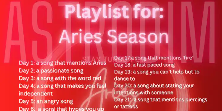 Aries Season Playlist (created 2023)