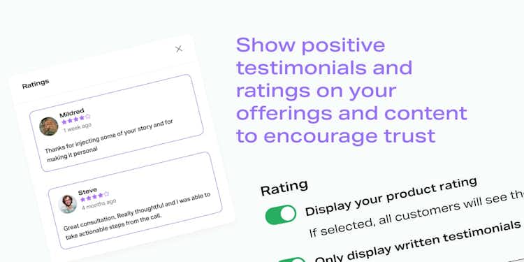 Collect reviews on your Snipfeed page and make sales