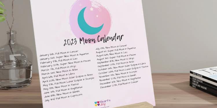 ✨ 2023 New Moon & Full Moon Desk Calendar with Stand